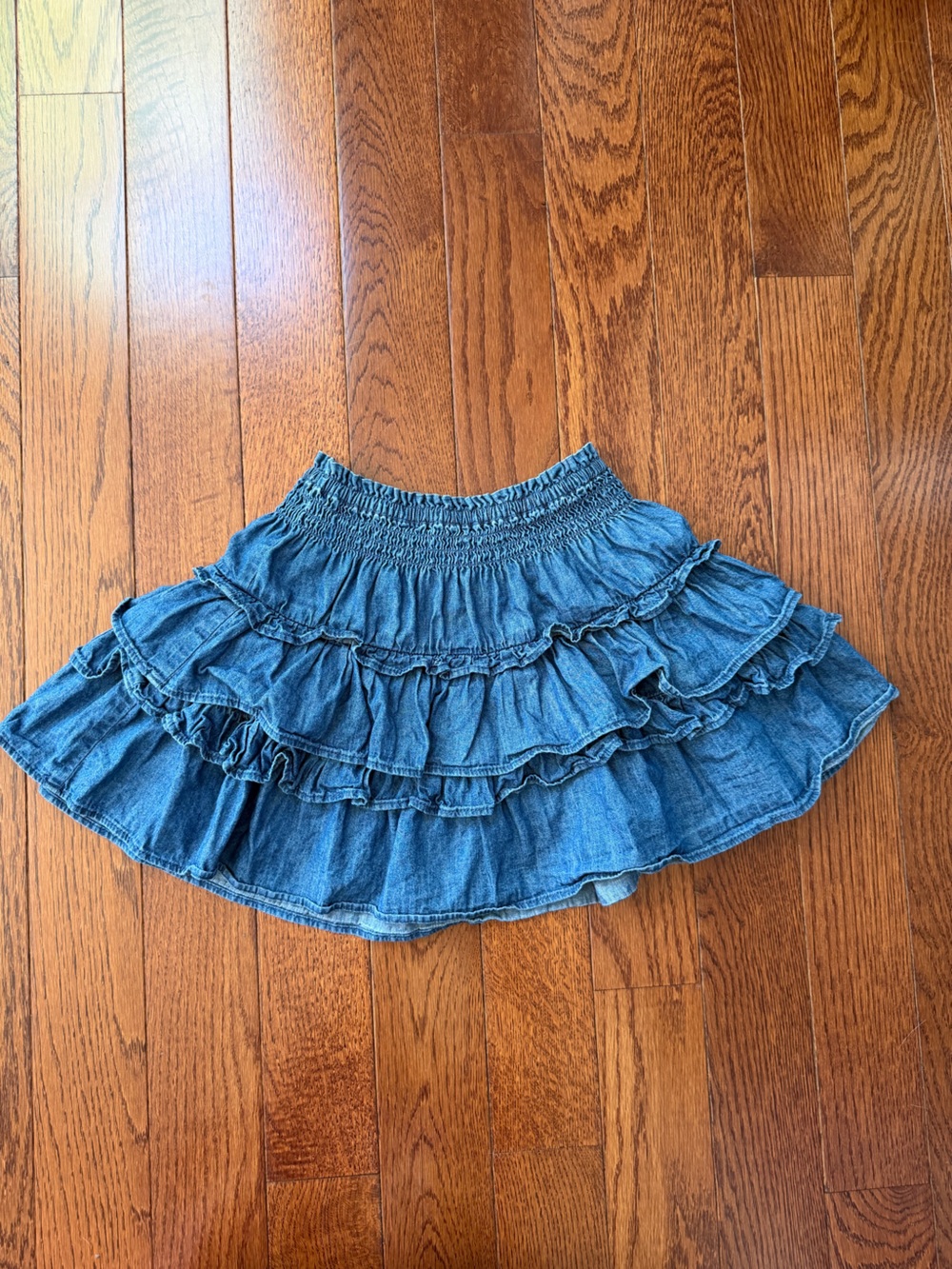GAP Denim Tiered Ruffle Skirt - Light Blue